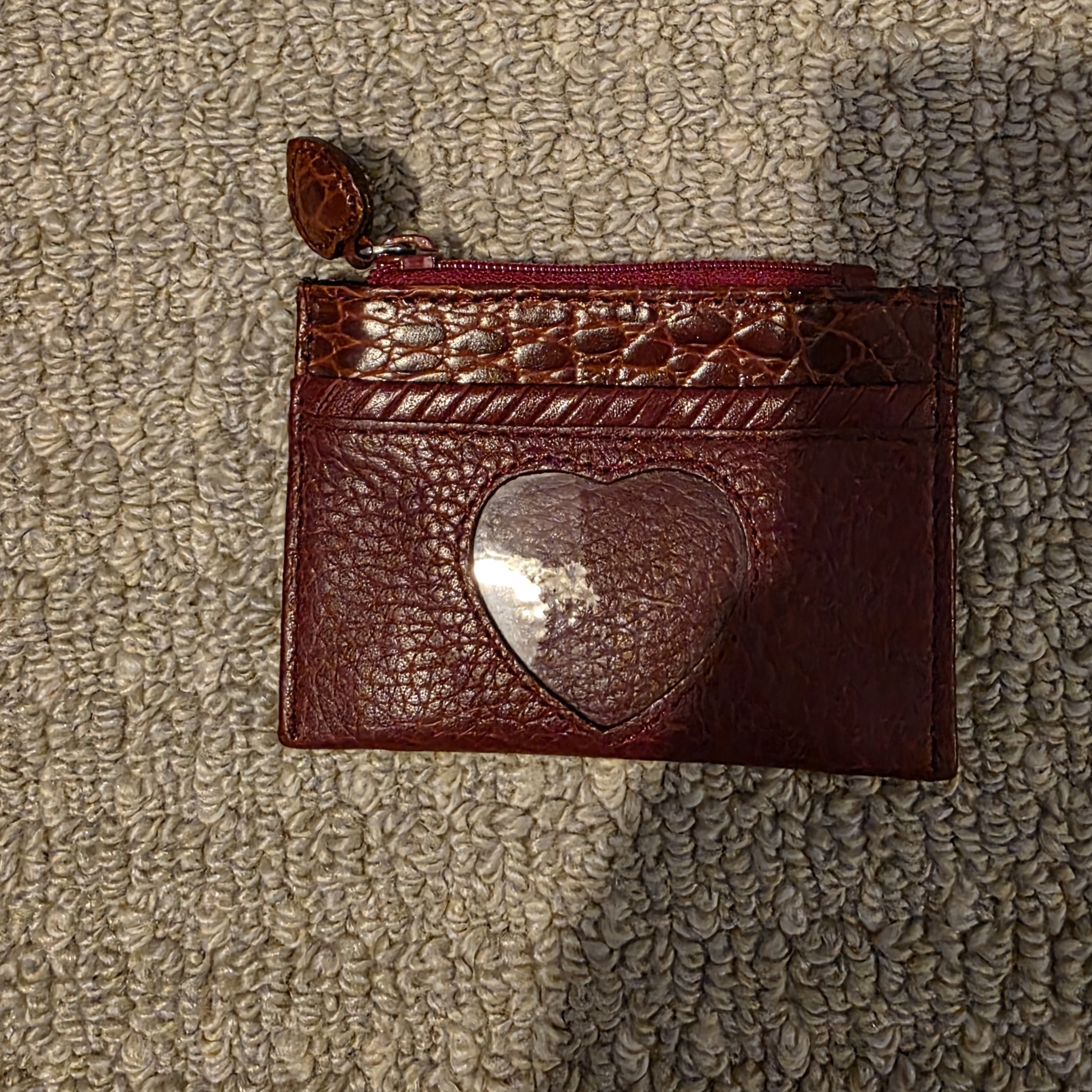 Brighton Red Heart Leather Card Holder